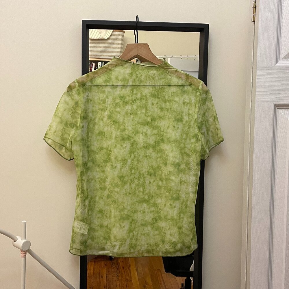 Green mesh t-shirt Ksubi JOHANNA PARV Anna Sui Miaou loss fitted M/XL